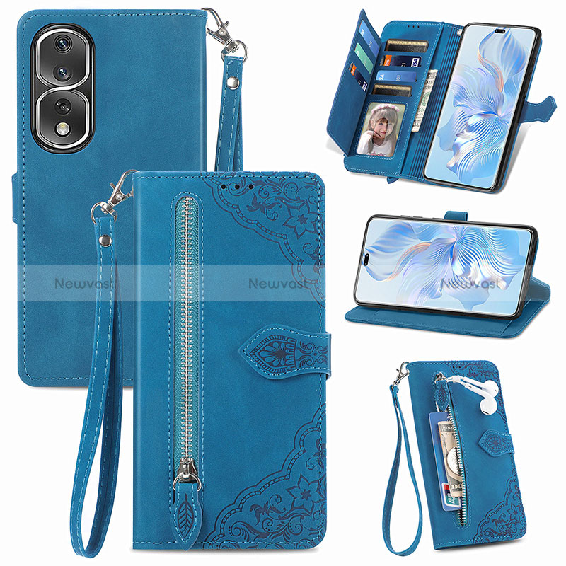 Leather Case Stands Flip Cover Holder S06D for Huawei Honor 80 Pro 5G