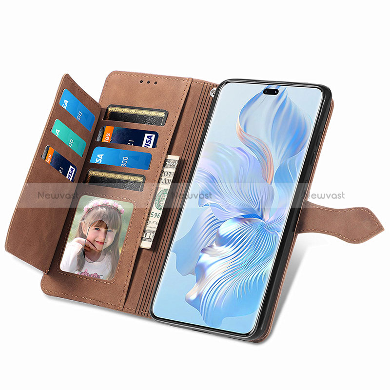 Leather Case Stands Flip Cover Holder S06D for Huawei Honor 80 Pro 5G