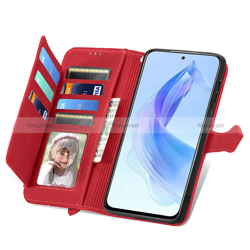 Leather Case Stands Flip Cover Holder S06D for Huawei Honor 90 Lite 5G