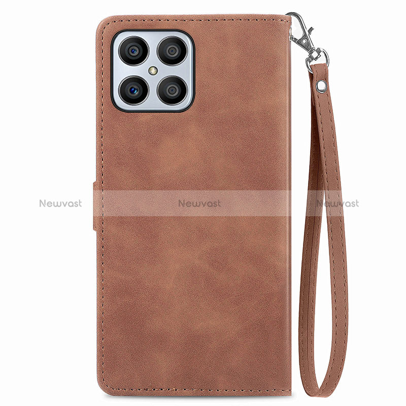 Leather Case Stands Flip Cover Holder S06D for Huawei Honor X8 4G