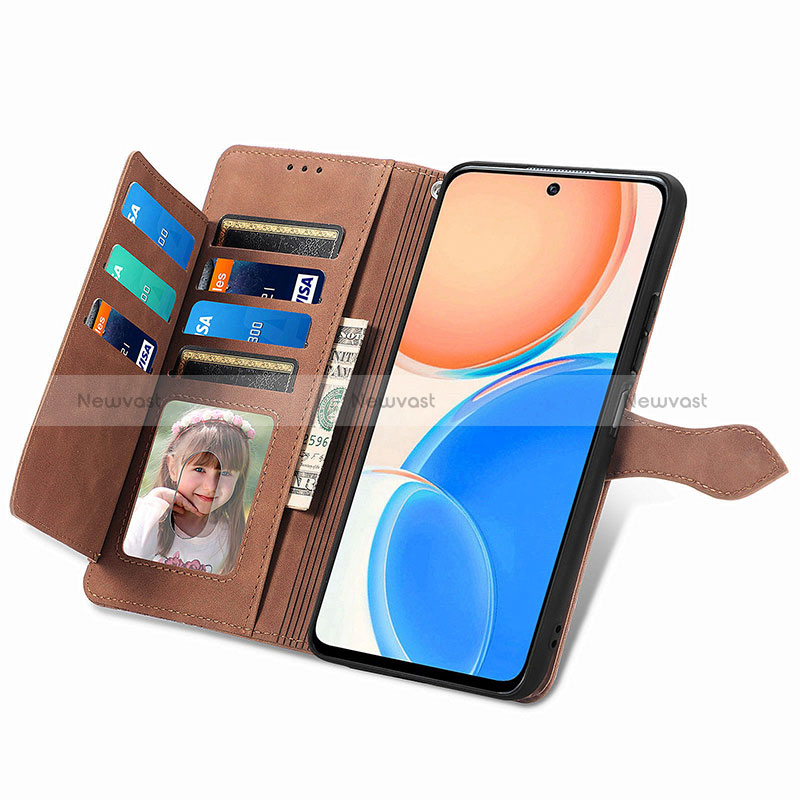 Leather Case Stands Flip Cover Holder S06D for Huawei Honor X8 4G