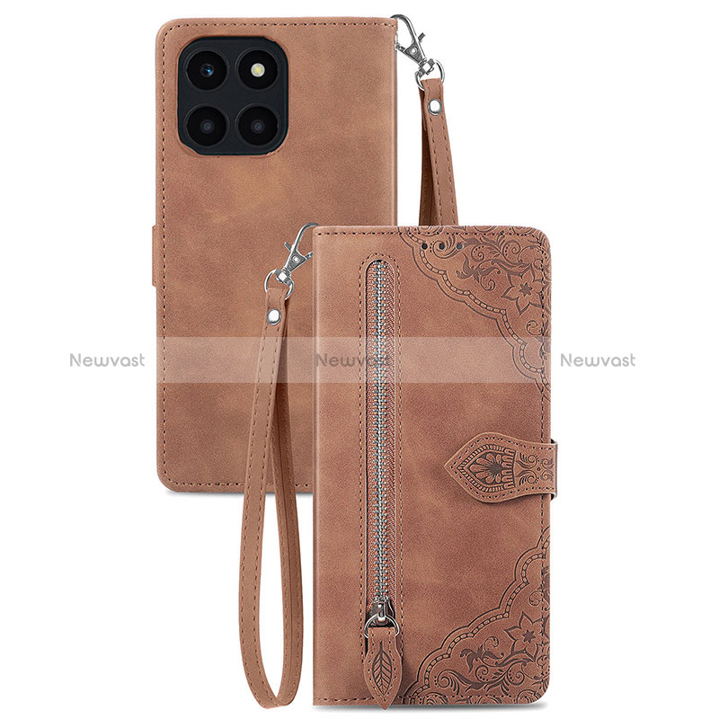 Leather Case Stands Flip Cover Holder S06D for Huawei Honor X8b