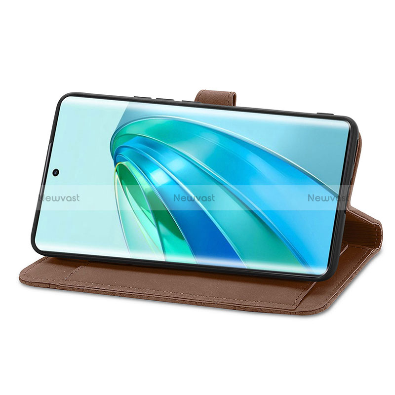 Leather Case Stands Flip Cover Holder S06D for Huawei Honor X9a 5G