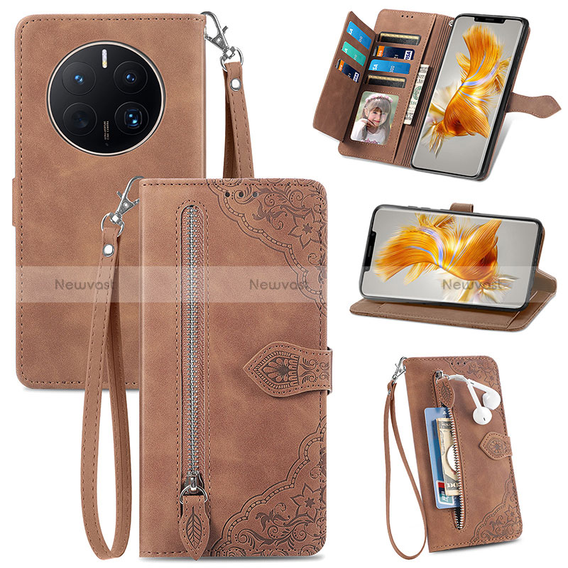 Leather Case Stands Flip Cover Holder S06D for Huawei Mate 50 Pro