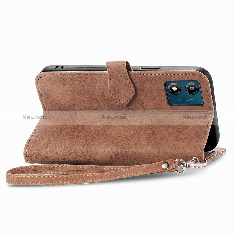 Leather Case Stands Flip Cover Holder S06D for Motorola Moto E13