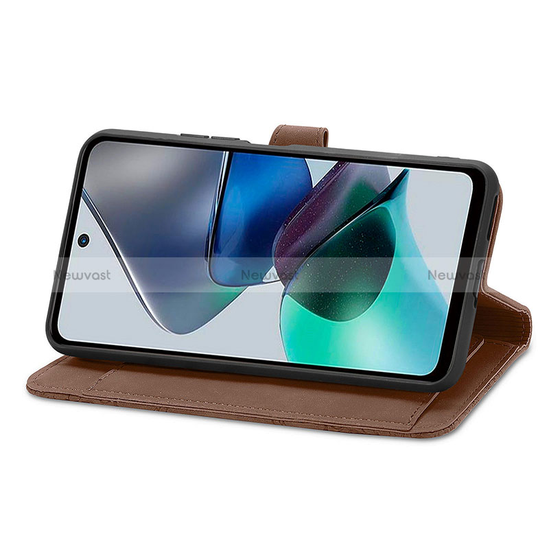 Leather Case Stands Flip Cover Holder S06D for Motorola Moto G13