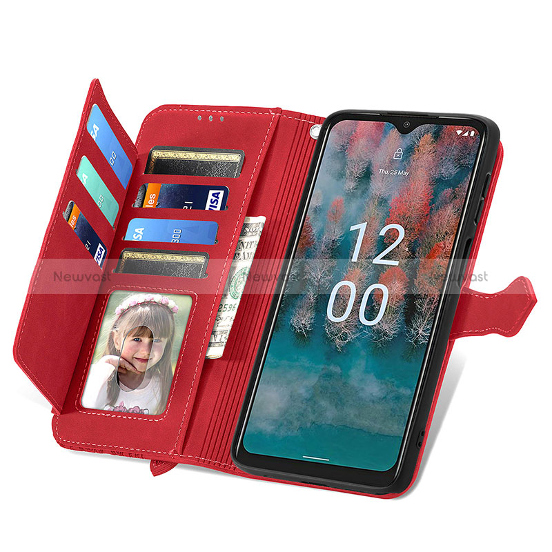 Leather Case Stands Flip Cover Holder S06D for Nokia C12