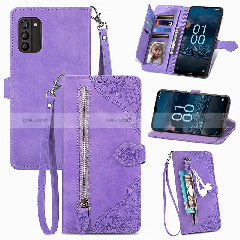 Leather Case Stands Flip Cover Holder S06D for Nokia G100