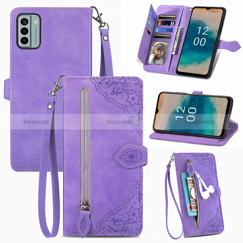 Leather Case Stands Flip Cover Holder S06D for Nokia G22