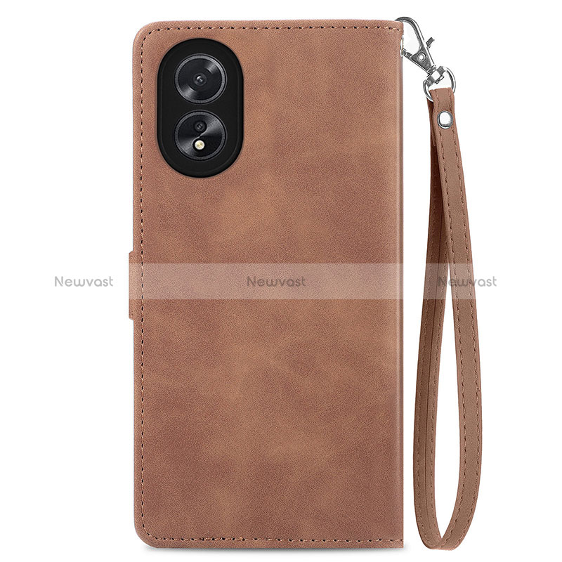 Leather Case Stands Flip Cover Holder S06D for Oppo A18