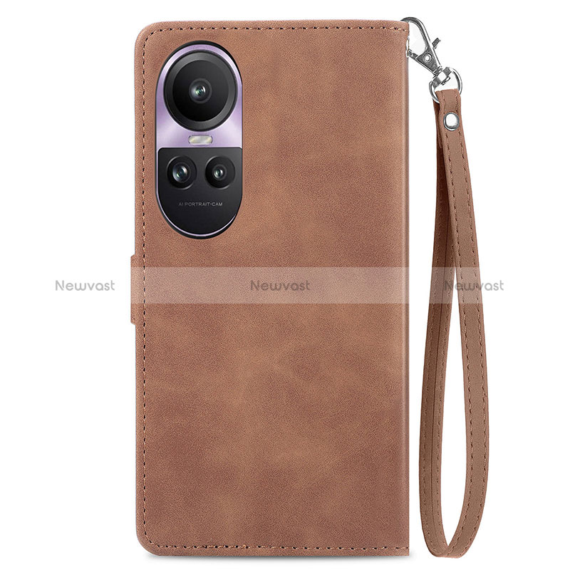 Leather Case Stands Flip Cover Holder S06D for Oppo Reno10 5G