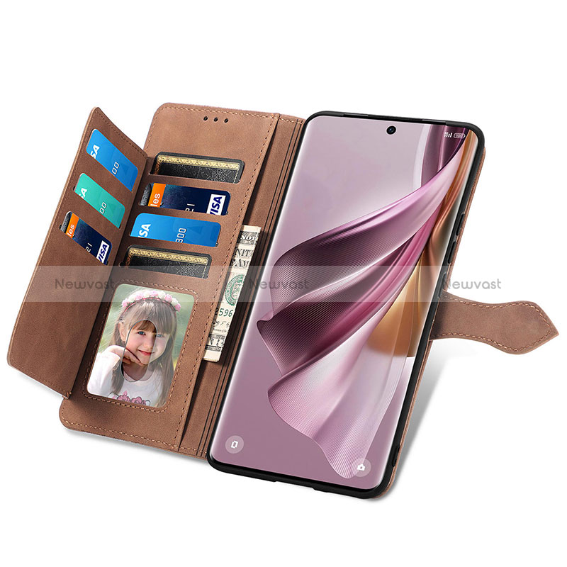 Leather Case Stands Flip Cover Holder S06D for Oppo Reno10 5G