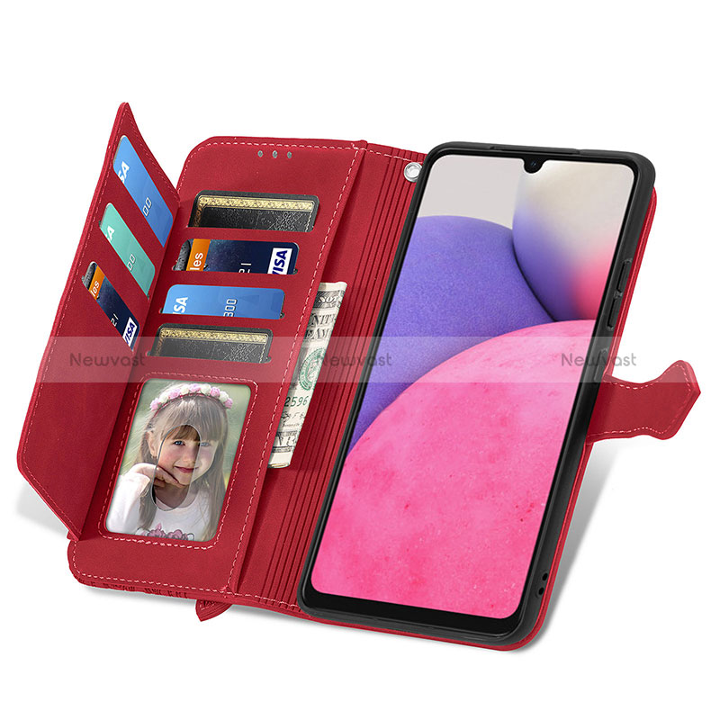 Leather Case Stands Flip Cover Holder S06D for Samsung Galaxy A33 5G