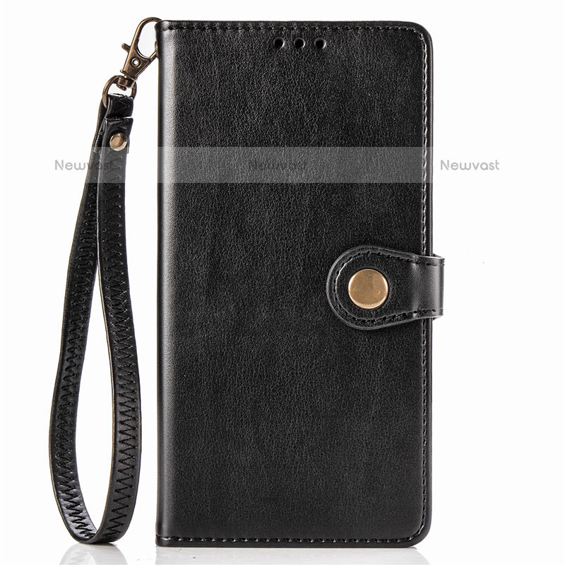 Leather Case Stands Flip Cover Holder S06D for Samsung Galaxy A91 Black