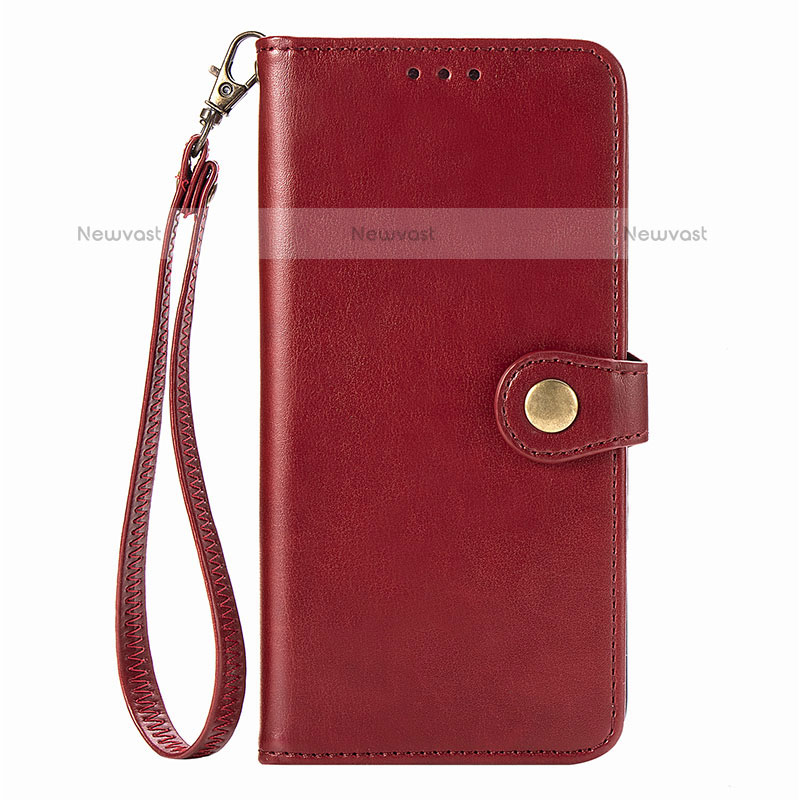 Leather Case Stands Flip Cover Holder S06D for Samsung Galaxy A91 Red