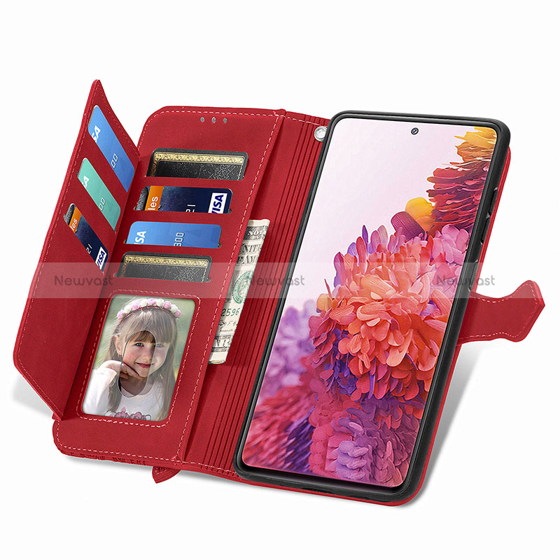 Leather Case Stands Flip Cover Holder S06D for Samsung Galaxy S20 FE 4G