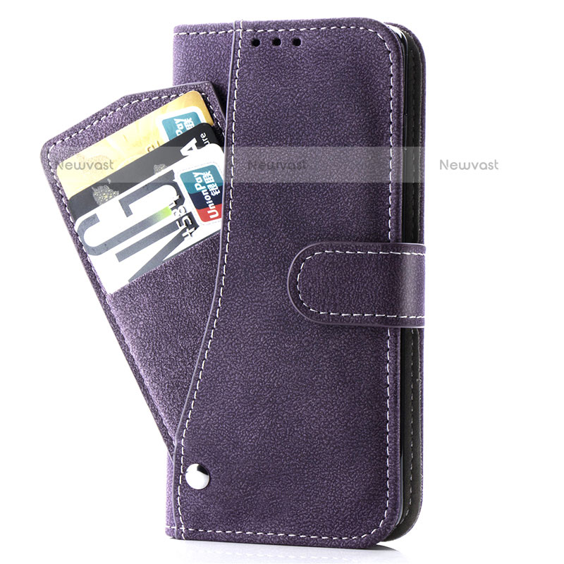 Leather Case Stands Flip Cover Holder S06D for Samsung Galaxy S20 Plus 5G Purple