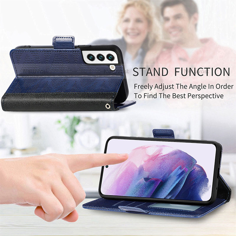 Leather Case Stands Flip Cover Holder S06D for Samsung Galaxy S23 Plus 5G