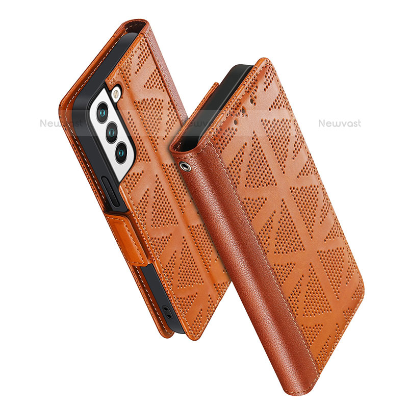 Leather Case Stands Flip Cover Holder S06D for Samsung Galaxy S23 Plus 5G