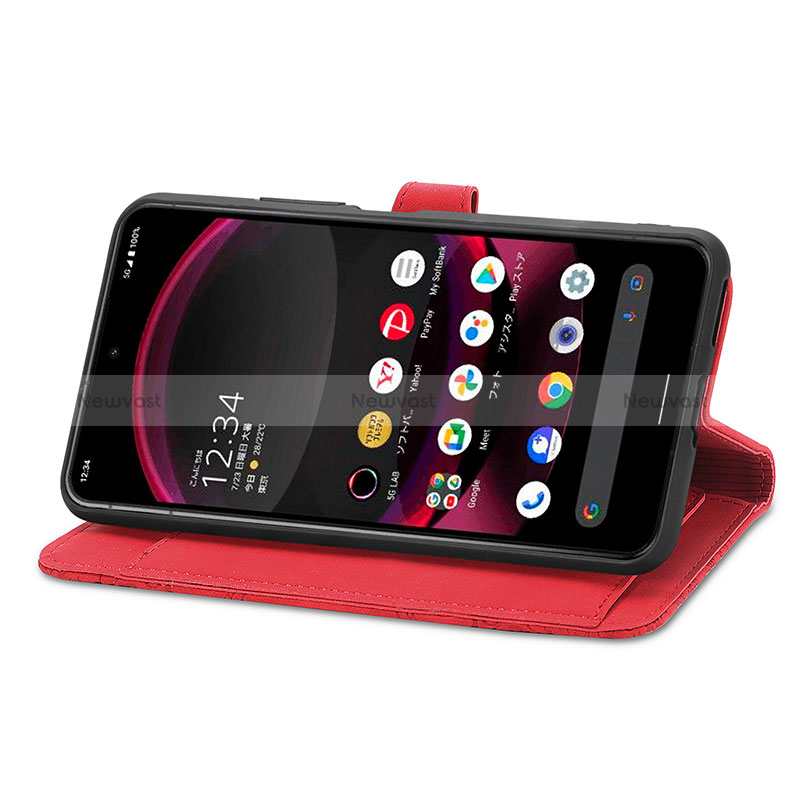 Leather Case Stands Flip Cover Holder S06D for Sharp Aquos R8 Pro