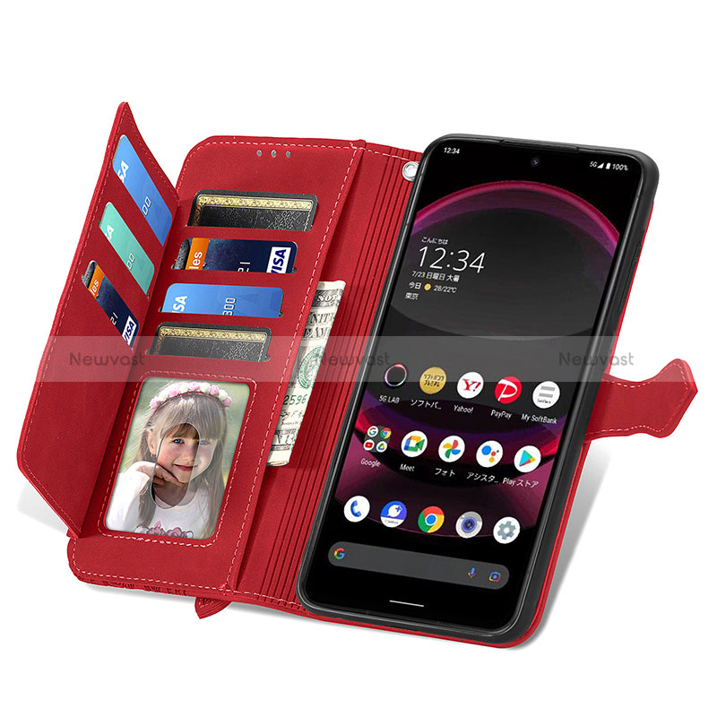 Leather Case Stands Flip Cover Holder S06D for Sharp Aquos R8s Pro