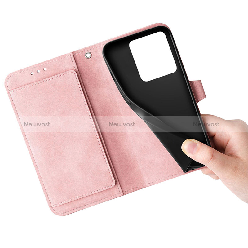 Leather Case Stands Flip Cover Holder S06D for Vivo iQOO Z6 Lite 5G