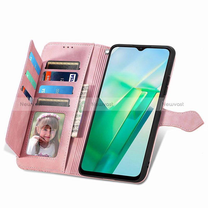 Leather Case Stands Flip Cover Holder S06D for Vivo iQOO Z6x
