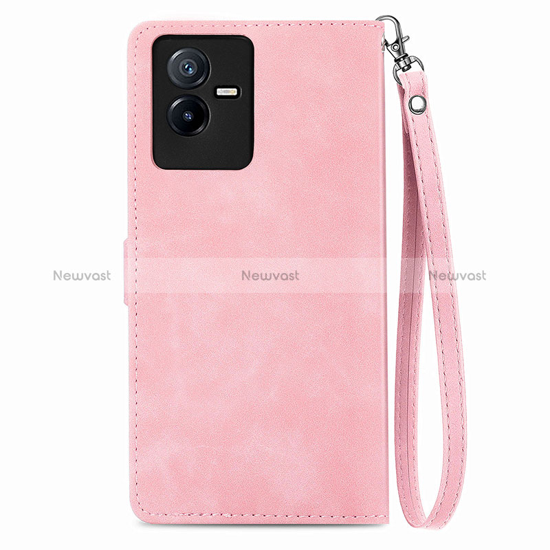 Leather Case Stands Flip Cover Holder S06D for Vivo T2x 5G