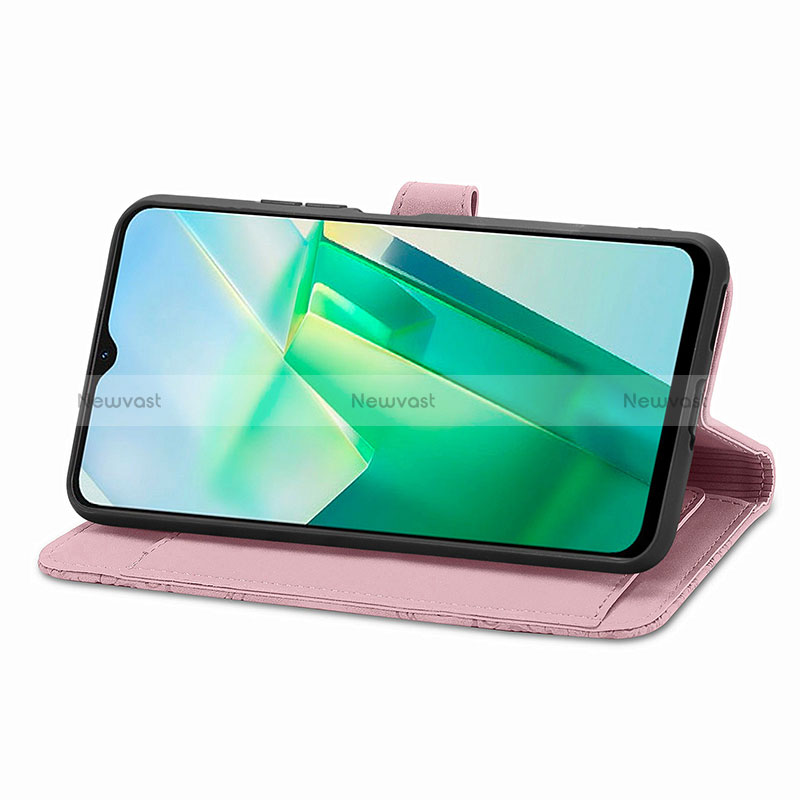 Leather Case Stands Flip Cover Holder S06D for Vivo T2x 5G