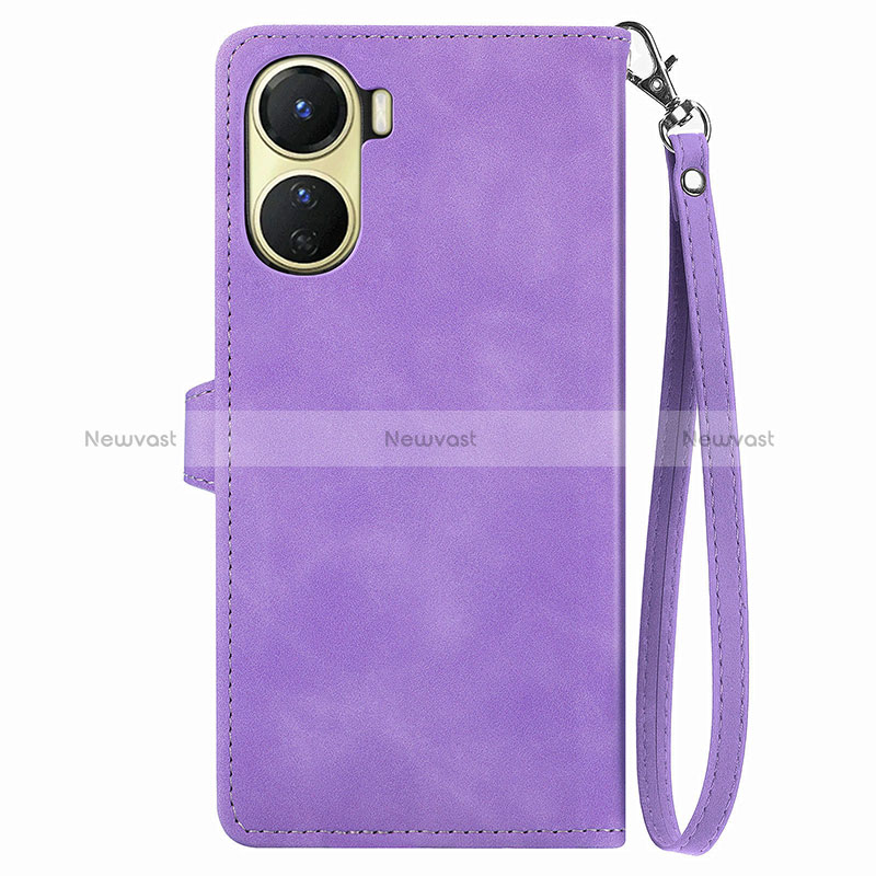 Leather Case Stands Flip Cover Holder S06D for Vivo Y02S