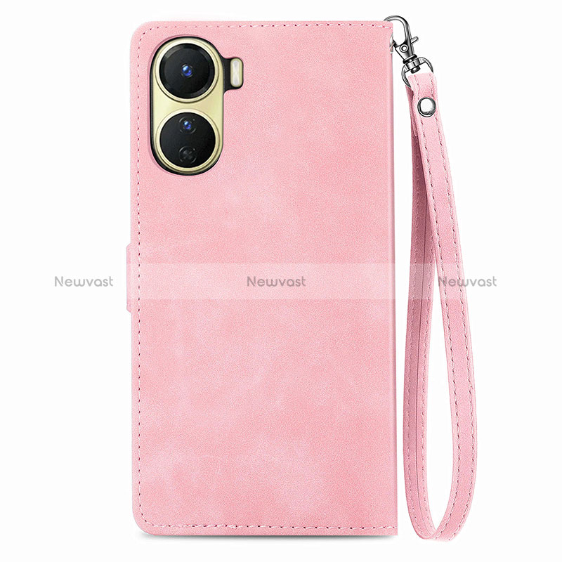 Leather Case Stands Flip Cover Holder S06D for Vivo Y02S