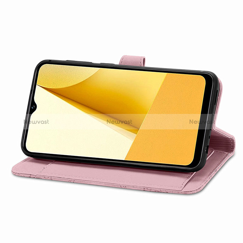 Leather Case Stands Flip Cover Holder S06D for Vivo Y02S