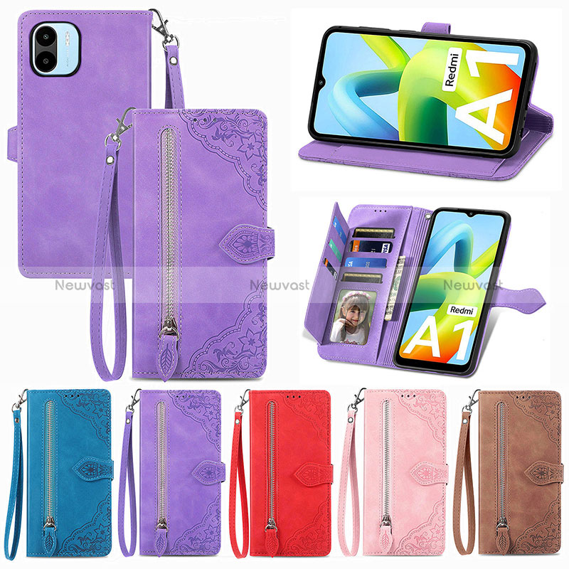 Leather Case Stands Flip Cover Holder S06D for Xiaomi Poco C51