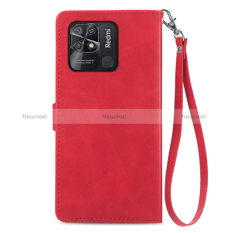 Leather Case Stands Flip Cover Holder S06D for Xiaomi Redmi 10 India