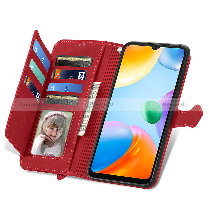 Leather Case Stands Flip Cover Holder S06D for Xiaomi Redmi 10C 4G