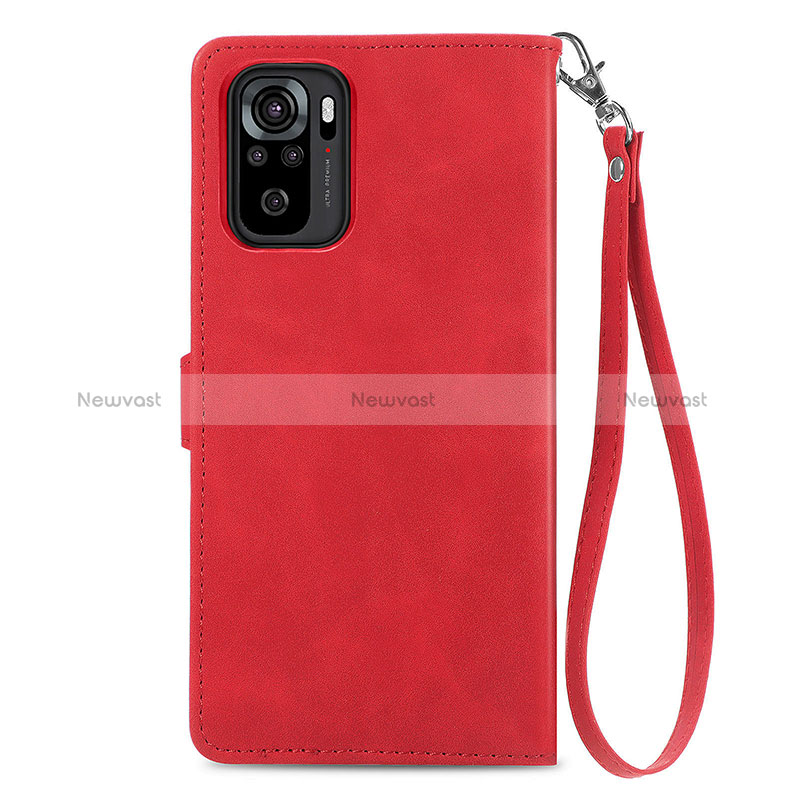 Leather Case Stands Flip Cover Holder S06D for Xiaomi Redmi Note 10 4G