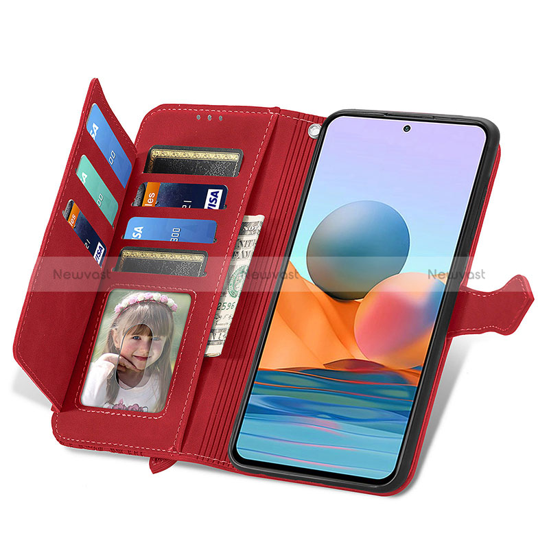 Leather Case Stands Flip Cover Holder S06D for Xiaomi Redmi Note 10 Pro 4G