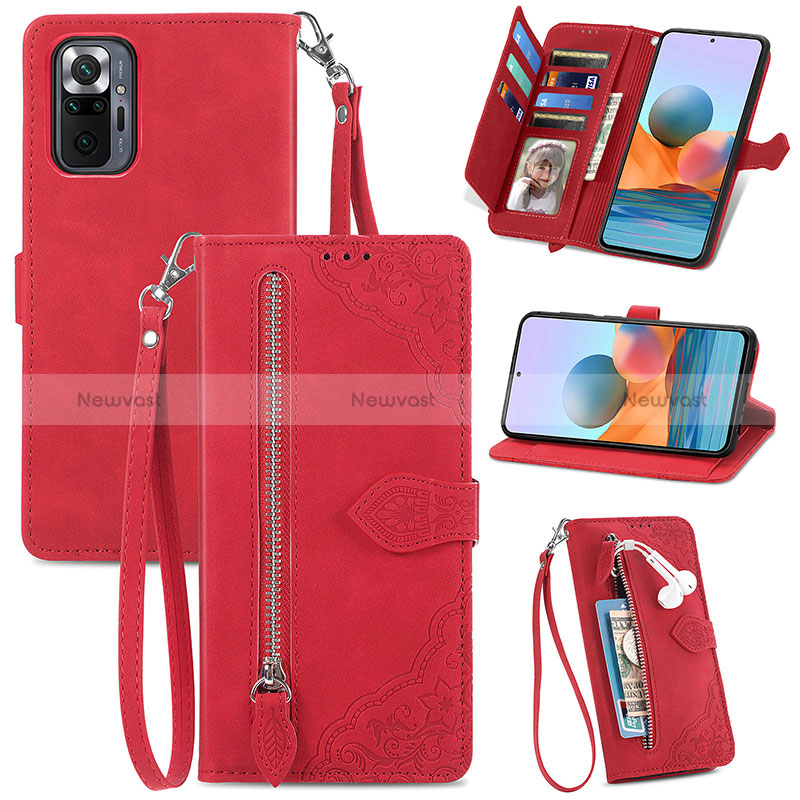 Leather Case Stands Flip Cover Holder S06D for Xiaomi Redmi Note 10 Pro Max