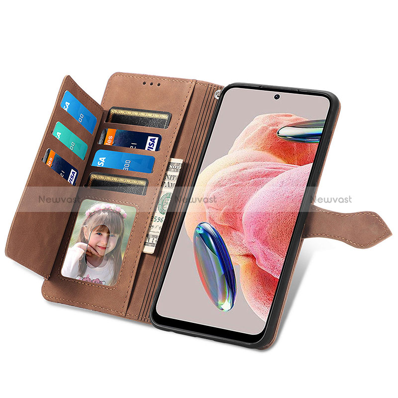 Leather Case Stands Flip Cover Holder S06D for Xiaomi Redmi Note 12 4G