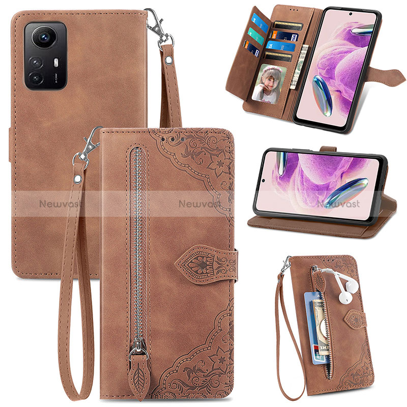 Leather Case Stands Flip Cover Holder S06D for Xiaomi Redmi Note 12S