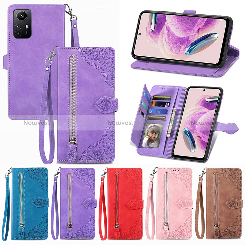 Leather Case Stands Flip Cover Holder S06D for Xiaomi Redmi Note 12S