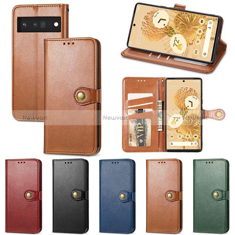 Leather Case Stands Flip Cover Holder S07D for Google Pixel 6 5G