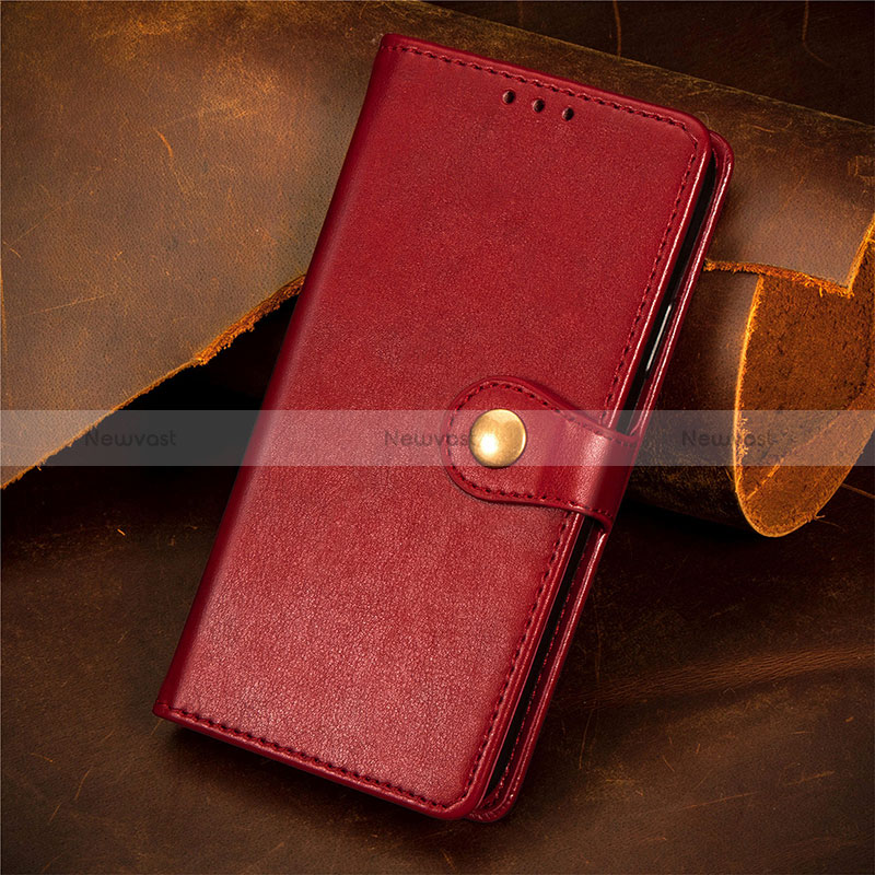 Leather Case Stands Flip Cover Holder S07D for Google Pixel 7 Pro 5G Red