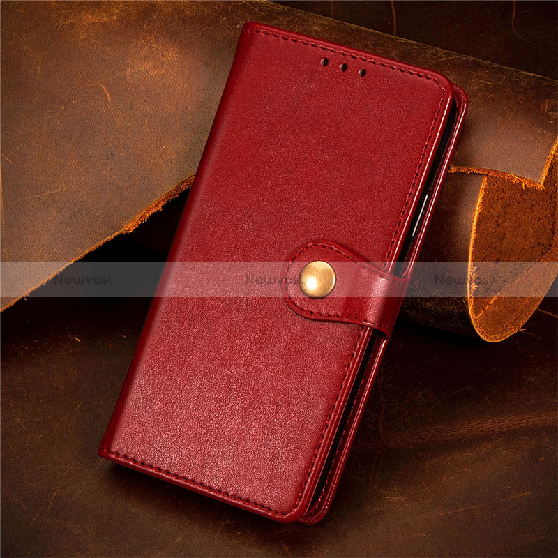 Leather Case Stands Flip Cover Holder S07D for Google Pixel 7a 5G Red