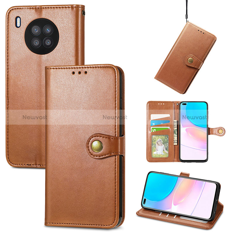 Leather Case Stands Flip Cover Holder S07D for Huawei Honor 50 Lite