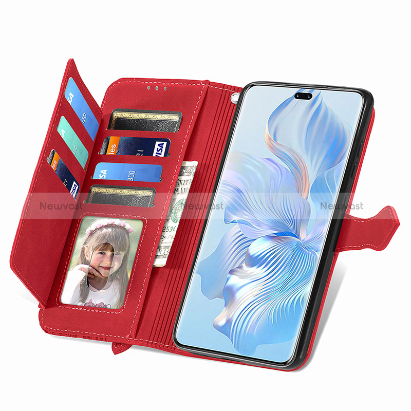 Leather Case Stands Flip Cover Holder S07D for Huawei Honor 80 Pro Flat 5G