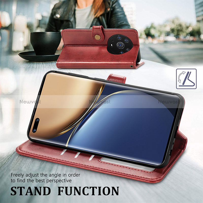 Leather Case Stands Flip Cover Holder S07D for Huawei Honor Magic3 Pro 5G