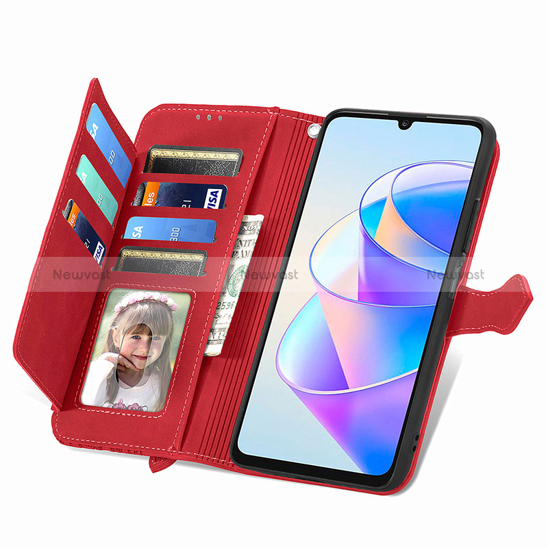 Leather Case Stands Flip Cover Holder S07D for Huawei Honor X7a