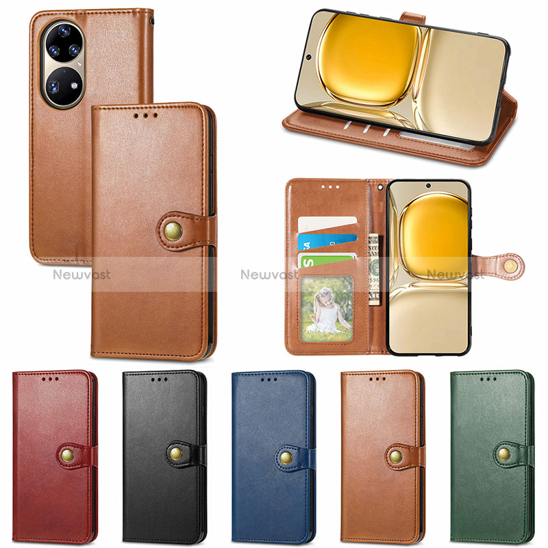 Leather Case Stands Flip Cover Holder S07D for Huawei P50 Pro