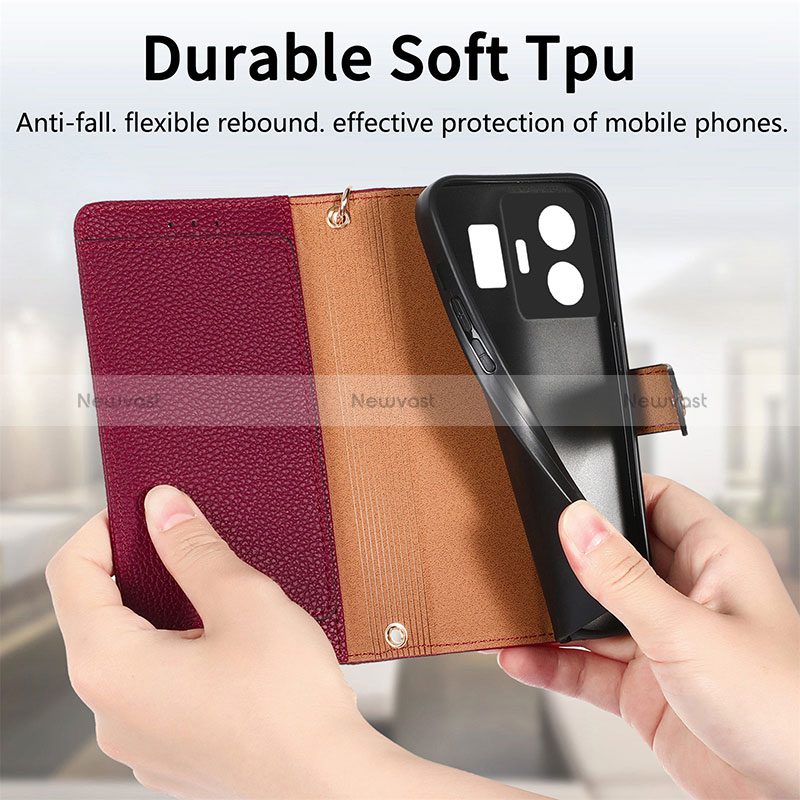 Leather Case Stands Flip Cover Holder S07D for Realme GT Neo5 240W 5G